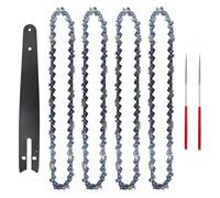 Zorlun Juego de cadena y placa guía acero 8 pulgadas, apto for motosierra eléctrica, utilizado for tala, poda piezas sierra(Set 4)