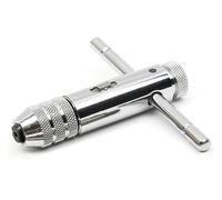Zorlun Llave de trinquete ajustable con mango en T plateado, 5 piezas M3-M8 (rosca máquina 3 mm a 8 mm), conector métrico, macho forma (5 M3-M8)(1pc Wrench)