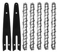 Zorlun Minisierra inalámbrica de 4 y 6 pulgadas for cortar madera, guía cadena, sierra eléctrica portátil, minisierras, accesorios for sierras madereras(6-inch Set B)