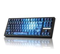 ZORNHER ZH870 Teclado mecánico inalámbrico para juegos, teclado de sonido cremoso personalizado 80% azul con teclas PBT de sublimación de tinte iluminado, interruptores lineales prelubricados