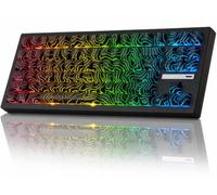 ZORNHER ZH870 Teclado para gaming inalámbrico, teclado mecánico 80% inalámbrico, negro con teclas Contour IMD PC, interruptores lineales cremosos, intercambio en caliente, iluminación RGB