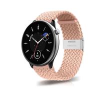 ZoRoll 20mm Correa Compatibile con Amazfit Active 2/Active/GTS 4 Mini/GTS 4/GTS 3/GTS 2e/GTS 2 Mini, Nylon Pulsera Woven Correas Compatibile con Amazfit Bip 3 Pro/Bip lite/GTR Mini/Garmin Venu - Rosa