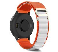 ZoRoll 20mm Correa para Garmin Forerunner 165/165Music/70/170/170 Music/570 42mm/245/645, Pulsera Nailon con Gancho G Correa para Garmin Vivoactive 6/5/Approach S50/S44/vívomove/Venu - Blanco Naranja