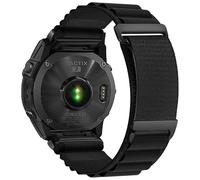 ZoRoll 20mm QuickFit Correa para Garmin Fenix 8 43mm/7S Pro Solar/7S/6S/6S Pro/5S, Pulsera de Reloj Nailon con Gancho G, Ajustables Bandas Correas para Garmin Approach S70 42 mm/Descent Mk3S - Negro