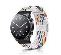 ZoRoll 22mm Correa Compatible con Xiaomi S4/Redmi 5 Active/5 Lite/S3/2/2 Pro, Nylon Pulsera Woven Compatible con Garmin Venu 3 - Arcoíris Blanco