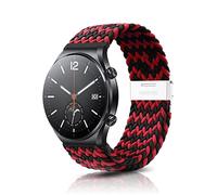 ZoRoll 22mm Correa para Xiaomi Redmi Watch 5 Active/Redmi Watch 5 Lite/Xiaomi Watch S3/Watch 2/2 Pro, Nylon Trenzado Ajustable Correa para Garmin Forerunner 265/Venu 3 - Rojo Negro