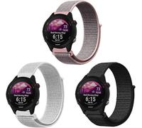 ZoRoll 3 Pack 18mm Correa para Garmin Venu 4/3S 41 mm//2S/Vivoactive 4S/Vivomove 3S, Pulsera de Nailon Correa para Garmin Forerunner 255S Music/265S/Move 3S/Q Venture HR Gen 4 - Rosado+Negro+Blanco#1