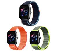 ZoRoll 3 Pack 20mm Correa para Amazfit Active 3 Premium/Active 2/Active/GTS 4/4 Mini/GTS 3/2/GTR, Pulsera de Nailon Correa para Amazfit T-Rex 3 Pro 44mm/Cheetah 2 Pro/Bip 3 pro - Tres colores#2