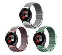 ZoRoll 3 Pack 20mm Correa para Garmin Vivoactive 6/Vivoactive 5/Venu Sq 2, Pulsera Nailon Correas para Garmin Forerunner 165/245/645/Approach S50/S44 - Rosado+Blanco+Menta Verde