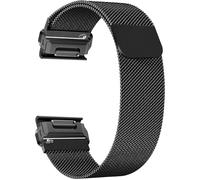 ZoRoll Correa 20mm QuickFit Compatible con Garmin Fenix 8 43mm/7S Pro Solar/7S/6S/6S Pro/5S, Metal Correa de Reloj de Acero Inoxidable Tejida con Malla para Garmin Descent Mk3S/Mk2S - Negro(L)