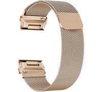 ZoRoll Correa 22mm QuickFit Compatible con Garmin Fenix E/Fenix 8 47mm/7 Pro/7/6/5, Correa de Reloj de Acero Inoxidable Tejida con Malla para Garmin Tactix 8 47mm/ Descent G2/Epix - Oro Rosa(L)