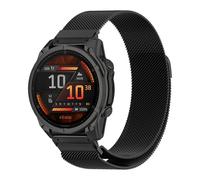 ZoRoll Correa 22mm QuickFit Compatible con Garmin Fenix E/Fenix 8 47mm/7 Pro/7/6/5, Metal Correa de Reloj de Acero Inoxidable Tejida con Malla para Garmin Tactix 8 47mm/ Descent G2/Epix - Negro(L)