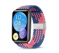 ZoRoll Correa Compatibile con Huawei Watch Fit 2, Nylon Pulsera Woven Correas Compatibile con Huawei Watch Fit 2 - Azul Rosa