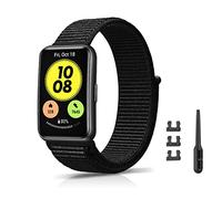 ZoRoll Correa Compatibile con Huawei Watch Fit, Banda de Relojes Pulsera de Nailon Ajustable Correas para Huawei Watch Fit - Negro