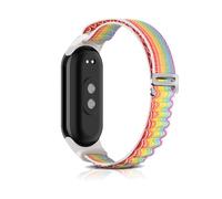 ZoRoll Correa Compatible con Xiaomi Smart Band 10/Band 9/Band 8, Pulsera de Nailon Ajustables Con Gancho G Correa de Repuesto Compatible con Xiaomi Mi Band10/Band9/Band8 - Arcoíris