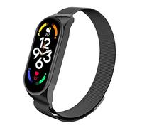 ZoRoll Correa Compatible con Xiaomi Smart Band 7, Ajustable Magnétique Correa de Reloj de Acero Inoxidable Tejida con Malla Compatible con Xiaomi Mi Band 7 - Negro