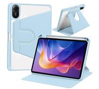 ZoRoll Funda para Xiaomi Redmi Pad 2 11", Carcasa Soporte Rotación de 360 Grados, Trasera Dura Translúcida, Cuenta con Una Ranura para Bolígrafo - Azul