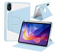 ZoRoll Funda para Xiaomi Redmi Pad 2 11 Pulgadas, Carcasa Soporte Rotación de 360 Grados, Trasera Dura Translúcida, Cuenta con Una Ranura para Bolígrafo - Azul