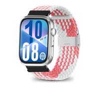 ZoRoll Nylon Correa Compatibile con Huawei Watch Fit 4 pro/4/3, Bandas Pulsera Reloj, Woven Ajustable Correas Compatibile con Huawei Watch Fit 4 pro/4/3 - Rosa blanco