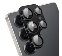 ZoRoll Protector de Pantalla Cámara Lente Compatibile con Samsung Galaxy S25 Ultra, Aleación Aluminio Vidrio Templado HD 9H Dureza Cámara Protector de Pantalla para Samsung Galaxy S25 Ultra - Negro