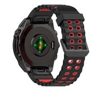 ZoRoll QuickFit 22mm Correas para Garmin Fenix 8 pro8 47mm7pro765, Silicona Correa Pulsera para Garmin Tactix 8 47mmQuatix 8 47mmForerunner 970965955Approach S60S70Descent - NegruzcoRojo