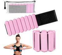 Zorplex 2 Piezas Pesas de Muñeca y Tobillo Ajustables, Pulsera con Peso, Pulseras de Fitness para Ejercicio, Caminar, Correr, Yoga, Pilates y Aeróbicos (Rosa)