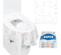 Zorplex Fundas de Asiento de Inodoro Desechables, 20 Piezas, XL Impermeables, Protector WC para Niños y Adultos, Envoltorio Individual, Ideal para Viajes, Hoteles y Baños Públicos