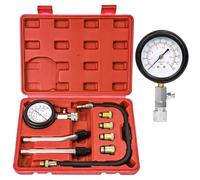Zorplex Probador de Compresión de Motor Kit, Comprobador de Compresión 0-21 Bar / 0-300 PSI con Manómetro y Probador de Bujías, M10 M12 M14 M18, para Automóviles, Motores de Gasolina (Rojo)