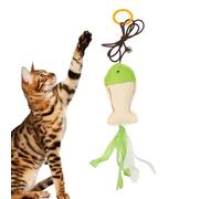 ZORQ Juguete de pez para gatos,Pez de juguete para gatos,Juguetes para gatos para gatos de interior | Varita para gato cosible, juguete interactivo para peces con campanas, juguete de pesca para gatos