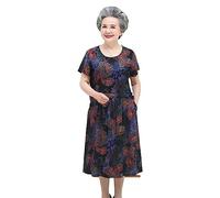 ZORQ Vestido de Verano Atemporal for Mujeres maduras: Suave y Transpirable, for mamás y Abuelas! (Color : Negro, Tamaño : XL)