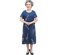 ZORQ Vestido de Verano Atemporal for Mujeres maduras: Suave y Transpirable, for mamás y Abuelas! (Color : Azul, Tamaño : 5XL)