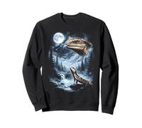 Zorrillo de Lengua Azul Aullando en Moon 90's Retro Sudadera