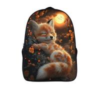 zorrito impreso en 3d mochilas con arnés ajustables durmiendo profundamente bajo la luna mochila estudiantes con 2 compartimentos moderna y duradera mochilas ligeras-16,Unisex al aire libre a pie