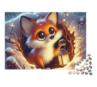 Zorrito Noche de Invierno Puzzle de 1000 Piezas Puzzle para Adultos Papel Familia Relajación Decoración 52x38cm/1000pcs