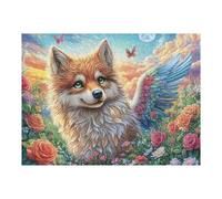 Zorro Alado de Flores Puzzle 500 Piezas Relajante Premium Bloom Grass Butterfly Rompecabezas para Hombres Y Mujeres Estera Portátil 3D Decoración Hogar Duradera 500 PCS