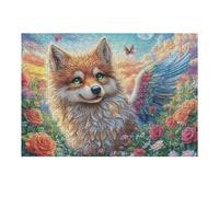 Zorro Alado de Flores Puzzles 300 Piezas Actividad Familiar Bloom Grass Butterfly Rompecabezas 3D para Familia Juguete Educativo Aliviar Estrés Decoración Hogar 300 PCS