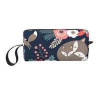 Zorro Animal Flor Mon and Daughter Son, Bolsa de Maquillaje Bolsa de cosméticos Bolsa de artículos de tocador de Viaje portátil Bolsa de Maquillaje