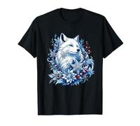 Zorro ártico Blanco Winter Spirit con Copos de Nieve Camiseta