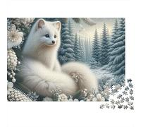 Zorro Ártico Puzzle de 1000 Piezas Papel para Adultos Bosque Invernal Juego de Puzzle 1000 Piezas Relajación Hogar 52x38cm/1000pcs