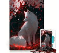 Zorro Blanco en el Bosque en Flor Rompecabezas de 1000 Piezas para Adolescentes Estimula la Mente Divierte Recorta con precisión es una Actividad Relajante para desconectar (38x26cm)