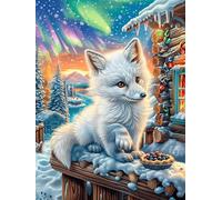 Zorro Blanco en un Bosque nevado Rompecabezas 1000 Piezas Cartón para Principiantes Sueño Mágico de Ciencia Ficción Días Lluviosos Tiempo Libre En Casa para Reyes Magos Detalle De Cumpleaños 1000 PCS