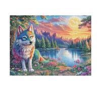Zorro Colorido en el Lago bajo la Aurora Boreal Puzzle 500 Piezas Cartón Blanco Premium para Coleccionistas Entrenamiento Memoria Juego Compartir Colección Rompecabezas 500 PCS