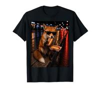 Zorro Comiendo Perritos Calientes Animales Salvajes Snack Hotdog Woodland Foodie Camiseta