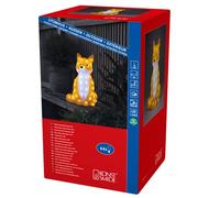 Zorro de acrílico LED sentado, 64 diodos de luz blanca fría, transformador exterior de 24 V (IP44), 1,28 W, cable blanco.