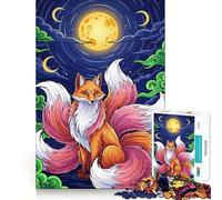 Zorro de Nueve Colas bajo la Luna, Rompecabezas de 1000 Piezas para Adolescentes, Rompecabezas para Mejorar la Memoria, sin estrés, Corte Suave, Regalo artístico (50x75cm)