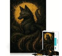 Zorro de Nueve Colas con Aura Dorada Rompecabezas de 1000 Piezas para Adolescentes Ideal para estimular la Memoria Reducir el estrés y Crear un Rompecabezas de Corte Suave Regalo artístico (38x26cm)