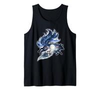 Zorro de Nueve Colas Kitsune Saltando Mitología Japonesa Galaxia Camiseta sin Mangas
