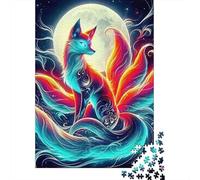 Zorro de Nueve Colas Rompecabezas Imposible,desafío para Adultos Entretenimiento Creativo 1000 Piezas Obra De Arte De Juego De para Adultos Y Niños Mayores De 12 Años 1000pcs (75x50cm)