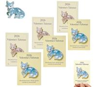 Zorro de piedra lunar - emblema de calidez gentil y vínculos dulces, Tarjeta talismán de San Valentín 2026, símbolo de calidez suave y vínculos dulces, tarjeta de regalo para familiares (6PCS)