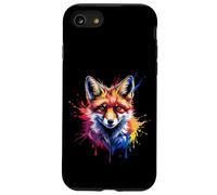 Zorro de zorro pintado colorido para mujeres y niñas Carcasa para iPhone SE (2020) / 7 / 8
